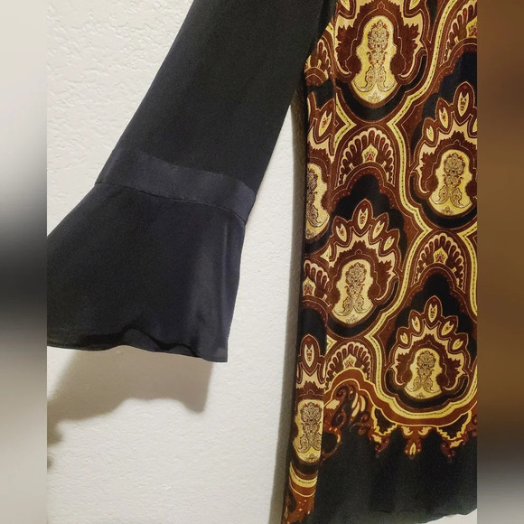 💚5/$25 French Connection 100% Silk Sultan Print Mid Mod Shift Dress Size 2 - Picture 6 of 6